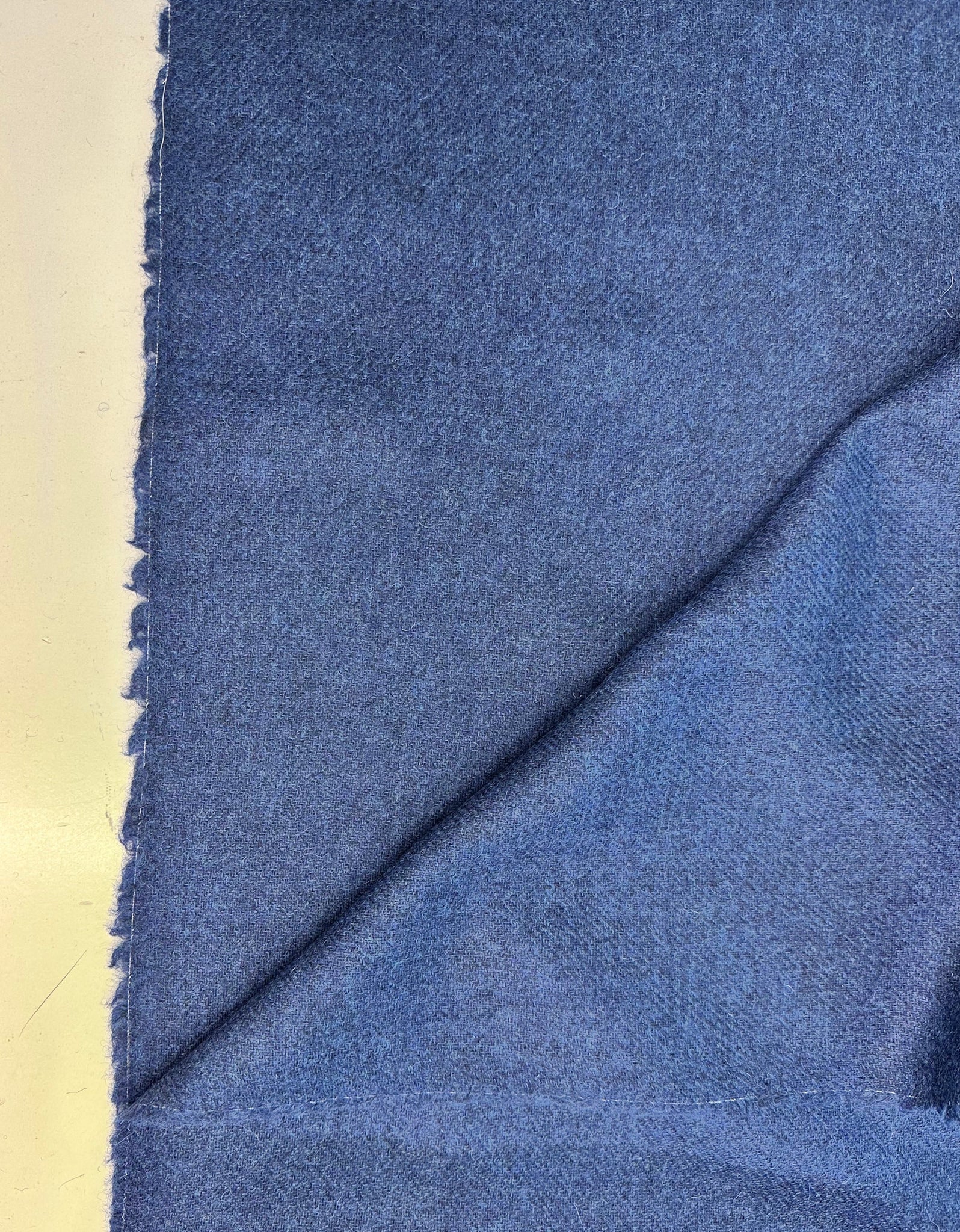 Pure Shetland Tweed Blue Straight Twill Made In England