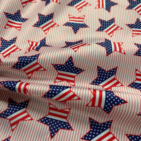 Digital Printed Lining American Flag star shape design