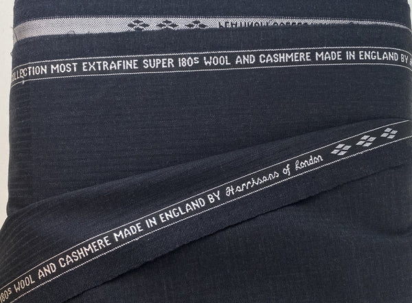 Platinum Collection Super 180s Wool and Cashmere Made In England By Harrison of London Vintage Charcoal