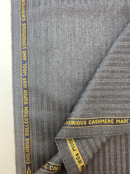 Super 160s Wool and Cashmere Made In England By Harrison of London Vintage Grey Exclusive Collection
