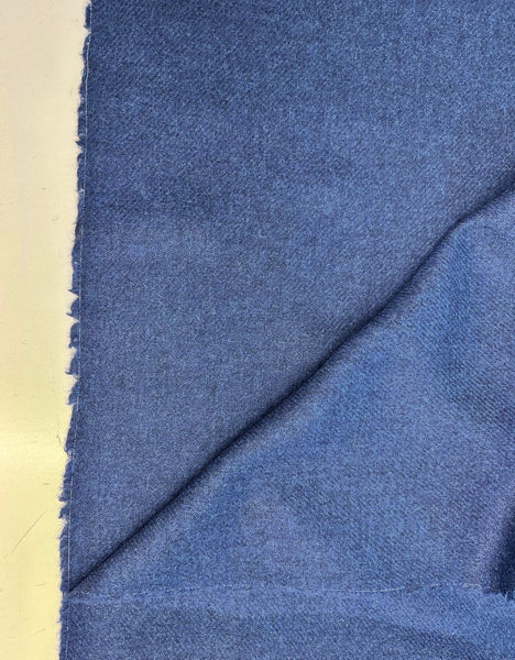 Pure Shetland Tweed Blue Straight Twill Made In England