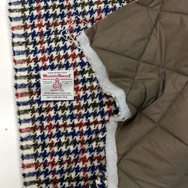 Pure Wool With Quilted Back Harris Tweed In Hunds Tooth Design