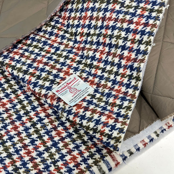 Pure Wool With Quilted Back Harris Tweed In Hunds Tooth Design