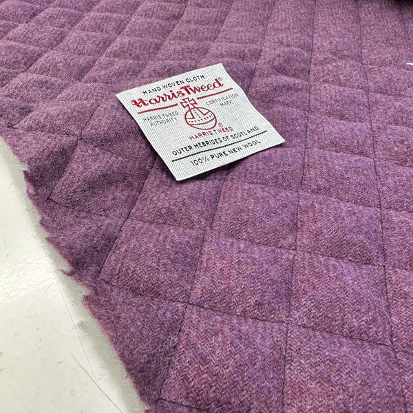 Pure Wool With Quilted Back Harris Tweed In Lavender Shade