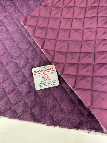 Pure Wool With Quilted Back Harris Tweed In Lavender Shade