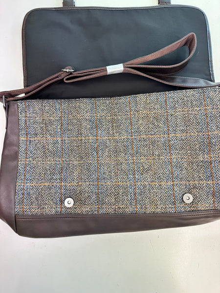 harris tweed brief case bag