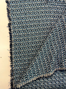 Boucle Tweed Fabric Italy ex designer Chanel style Mixture Of Sky Blue And Dark Blue With White Made In Italy