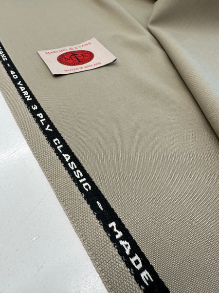 Plain Weeave All Wool 3 PLY / 40s Yarn Classic Stone Made in Huddersfield By Marling & Evans