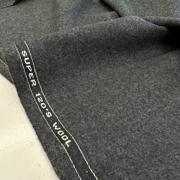 Super 120s Doubled Milled Flannel Oxbridge Flannel Dark Grey Made In England By William Halstead, Standeven And John Foster