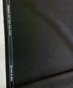 Super 150's Wool And Cashmere Twill Charcoal By John Foster Made In England