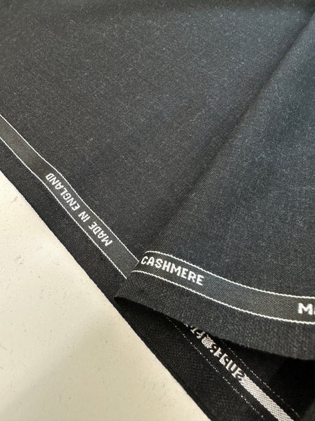 Super 150's Wool And Cashmere Twill Charcoal By John Foster Made In England