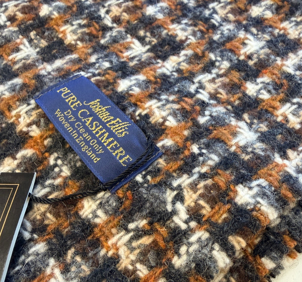 Pure Cashmere Knitted scarf by Joshua Ellis Made in England