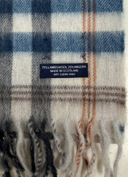 Angora and Lambswool Scarf Check Made in Scotland