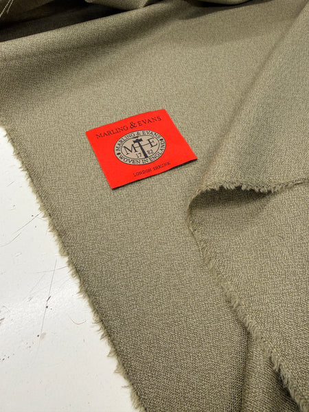 Mill Bank Collection 18513/B Crepe Style weave Merino Wool Moss Green London Shrunk Finish Made In Huddersfield By Marling & Evans