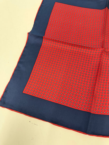 100% Pure Silk Hand Made in Italy Polka Dot Pocket Sqaure