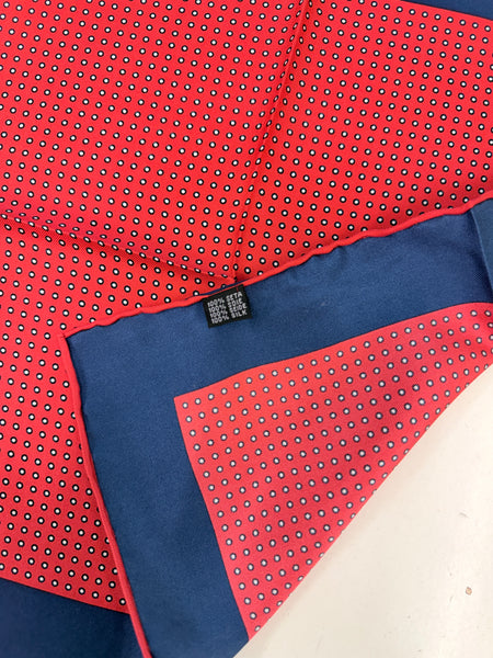 100% Pure Silk Hand Made in Italy Polka Dot Pocket Sqaure