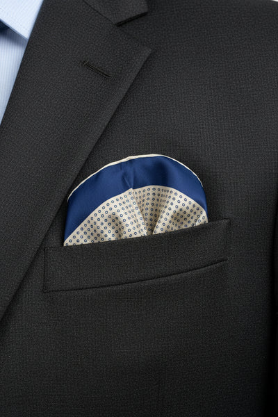 100% Pure Silk Hand Made in Italy Polka Dot Pocket Sqaure