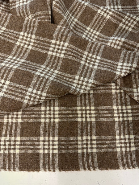 100% Pure British Undyed Wool Badge With Cream Check Made In Huddersfield By Marling & Evans