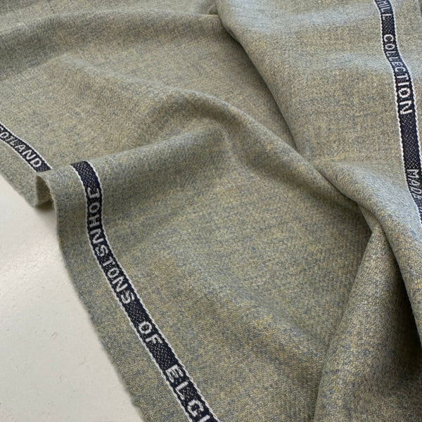 Johnstons Of Elgin Estate Gamekeeper Tweed Micra Sail Green Made In Scotland