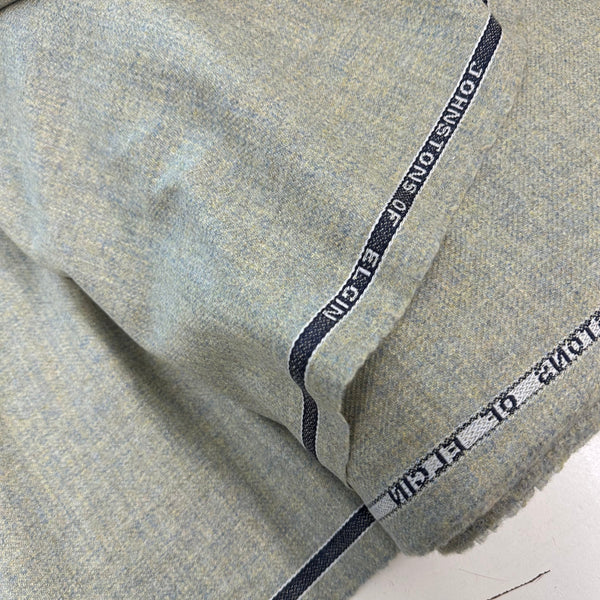 Johnstons Of Elgin Estate Gamekeeper Tweed Micra Sail Green Made In Scotland