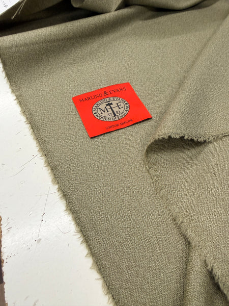 Mill Bank Collection 18513/B Crepe Style weave Merino Wool Moss Green London Shrunk Finish Made In Huddersfield By Marling & Evans