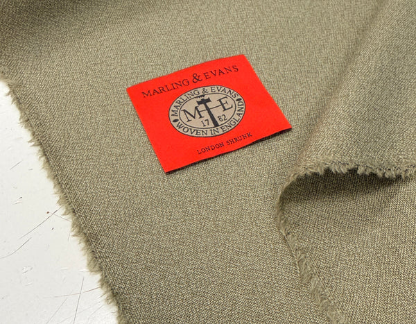 Mill Bank Collection 18513/B Crepe Style weave Merino Wool Moss Green London Shrunk Finish Made In Huddersfield By Marling & Evans