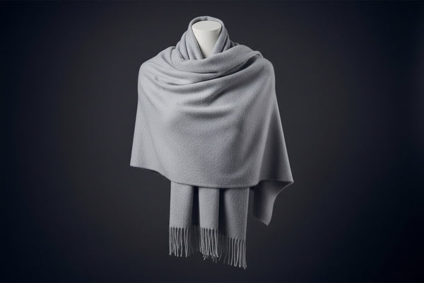 Light grey cashmere stole johsua ellis