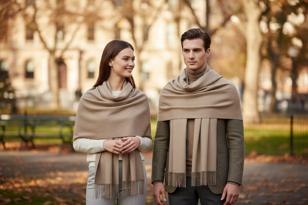 oatmeal cashmere stole 