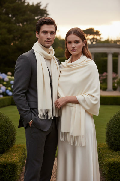 White cashmere stole 
