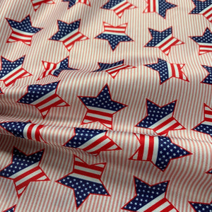 Digital Printed Lining American Flag star shape design