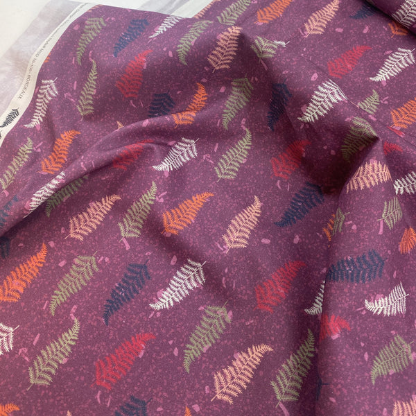 Cotton Poplin Print Floral Marble Yard By Stoffabrics.com Danish Design Printed in Japan Pine Tree Leaf 