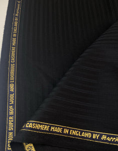 Super 160s Wool and Cashmere Made In England By Harrison of London BLACK Exclusive Collection
